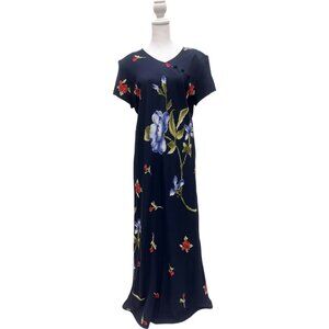 Vintage Navy Floral Maxi Dress